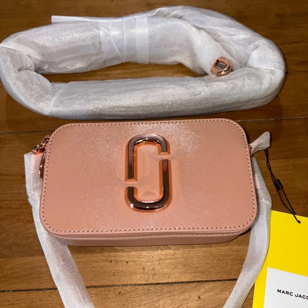 NNWT Marc Jacobs The Snapshot DTM Crossbody Camera Bag Sunkissed Pink Monogram